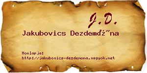 Jakubovics Dezdemóna névjegykártya